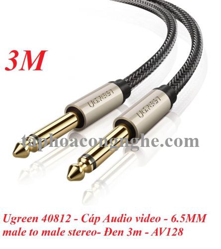 Ugreen 40812 3M màu Đen Cáp âm thanh 2 đầu 6.5mm dương cao cấp AV128 30040812